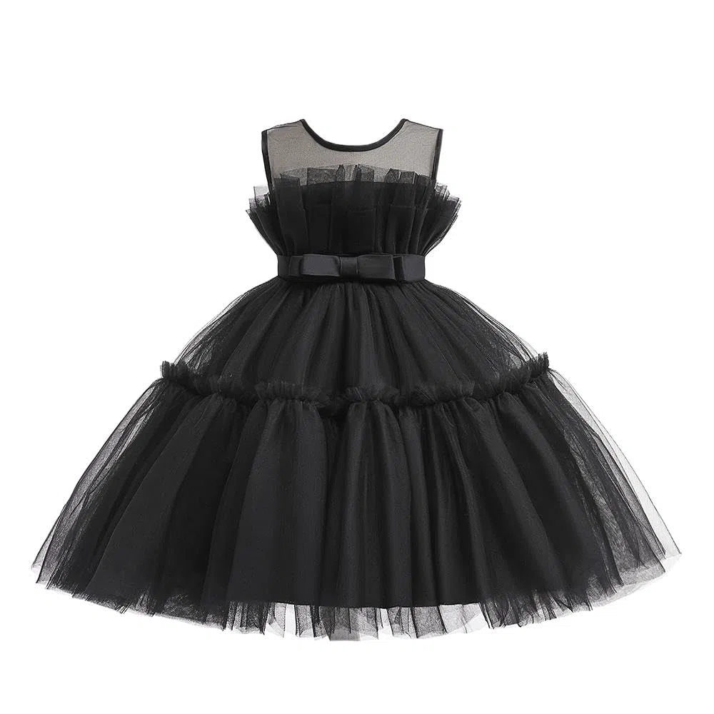 Lito Angels Elegantes Kleid Hochzeit Blumenmädchen Ballkleid Tüllkleid für Baby Kinder Mädchen, Schwarz Minzgrün