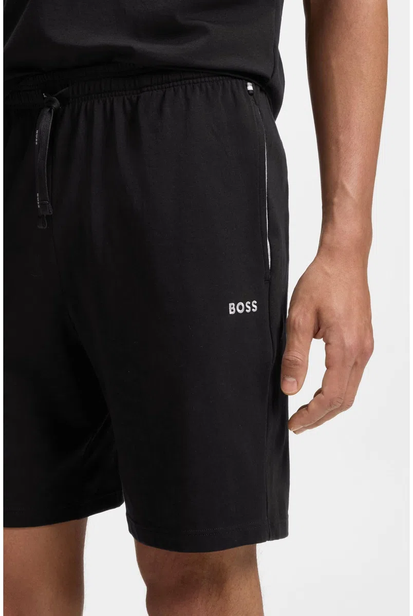 BOSS Herren Mix&Match Short CW Shorts aus elastischer Baumwolle mit Kontrast-Logo und Kordelzug