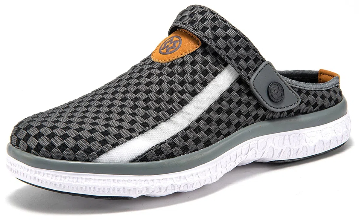 Sisttke Clogs Hausschuhe Herren Damen Pantoletten Gartenschuhe Sommer | Atmungsaktiv, Rutschfest, Bequeme, Leicht, Mesh-Obermaterial, Verstellbarer Fersenriemen