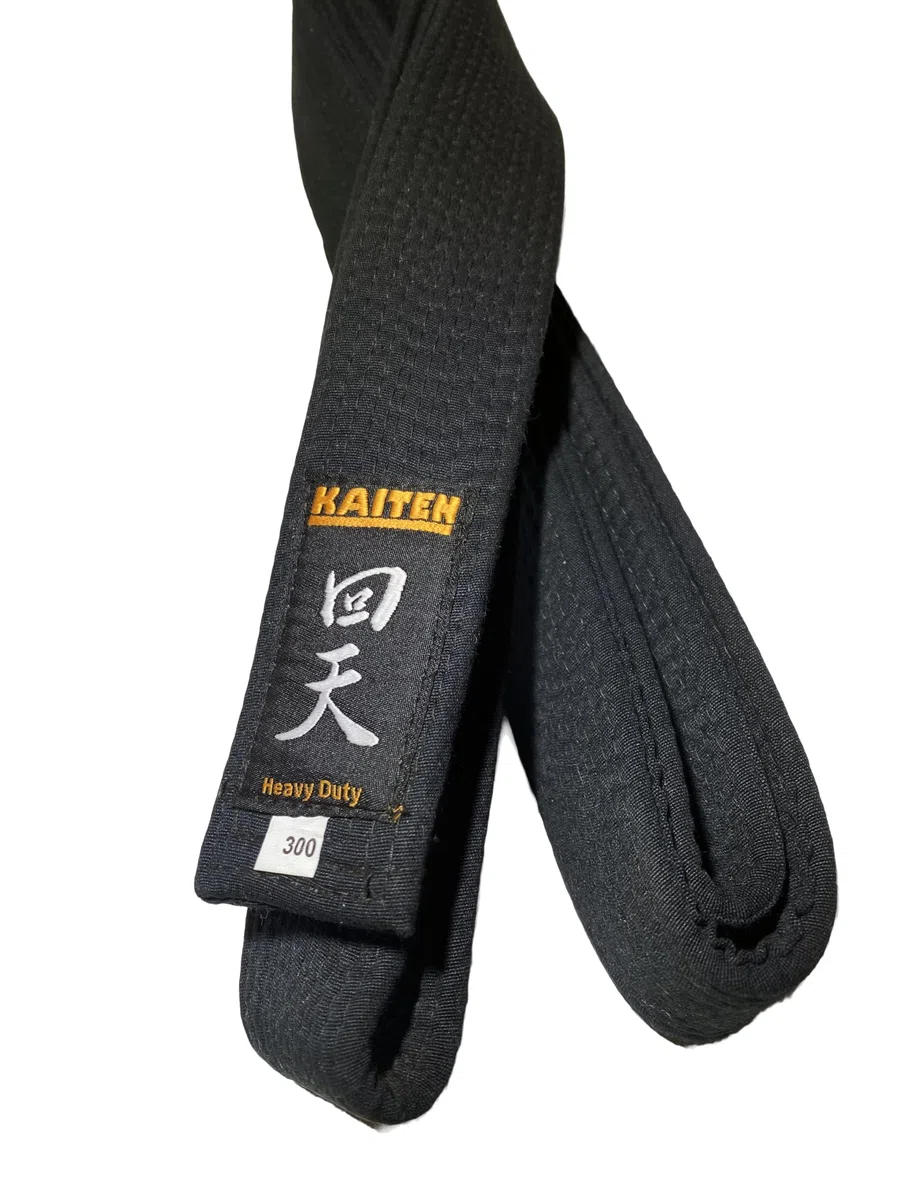 KAITEN Karategürtel Schwarz extra dick - 4,5 cm Breit - Schwarzgurt Baumwolle - Länge 275 bis 350 cm