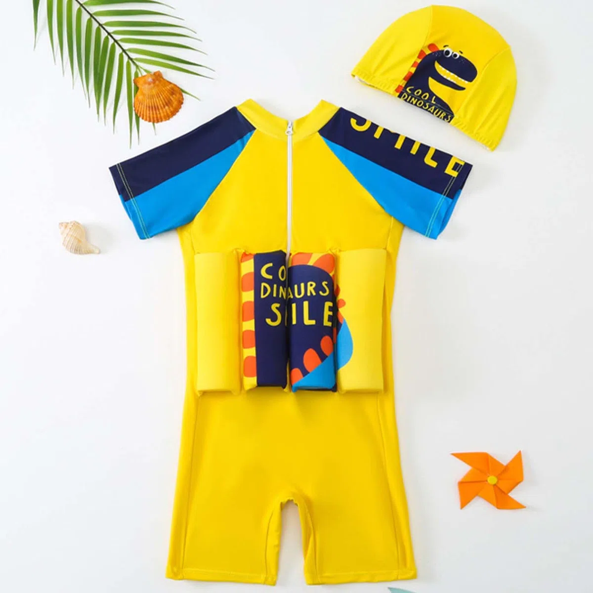 Generisch Neoprenanzug für Kinder, Schwimmtrainingsanzug für Kinder (4–8 Jahre) Schwimmhose Baby Junge (Yellow, 6-7 Years)