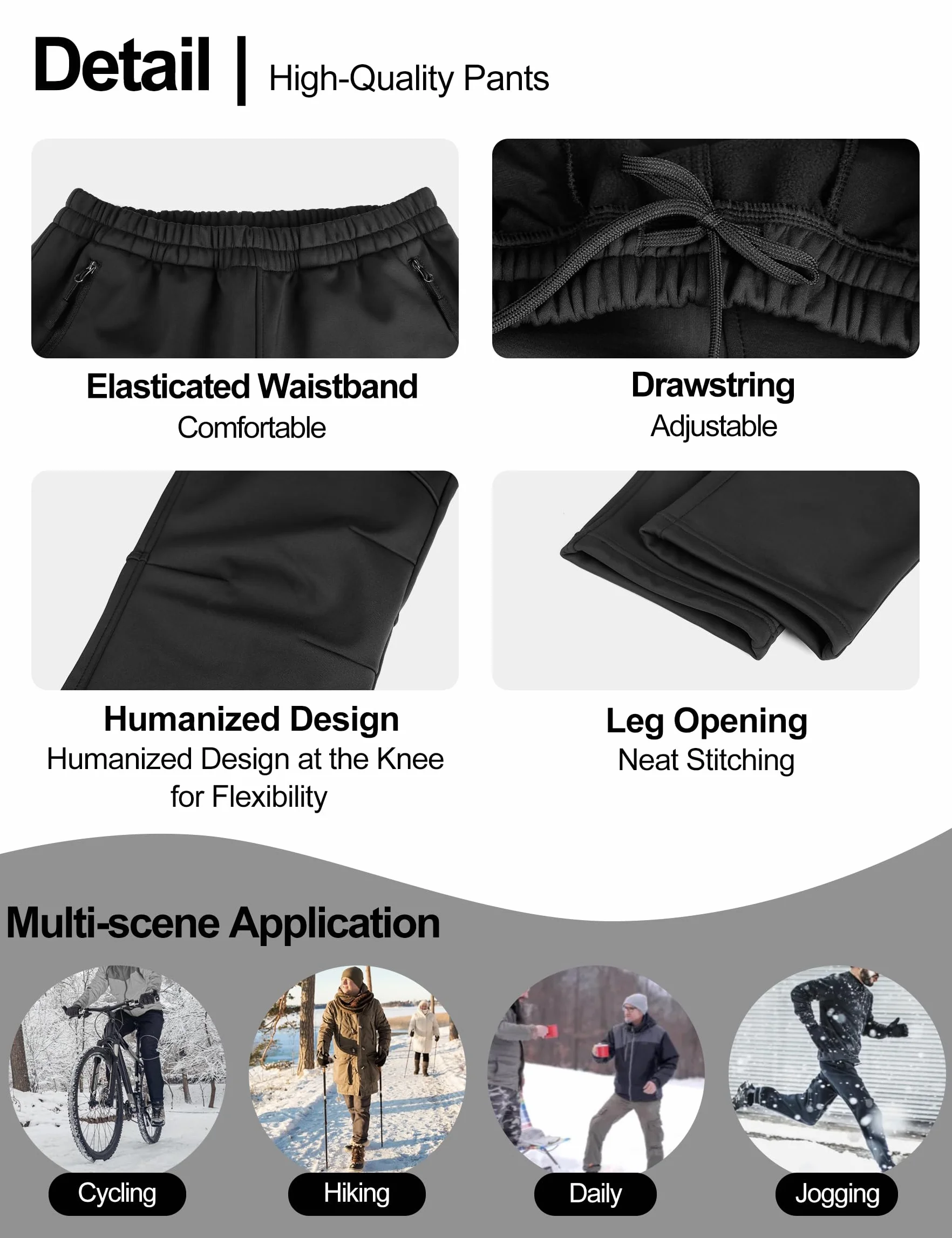 INBIKE Outdoorhose Laufhose Fahrradhose Winter Winddicht Warm und Atmungsaktiv Herrenhose für Laufen Radfahren Training Wandern Jogging LM8635
