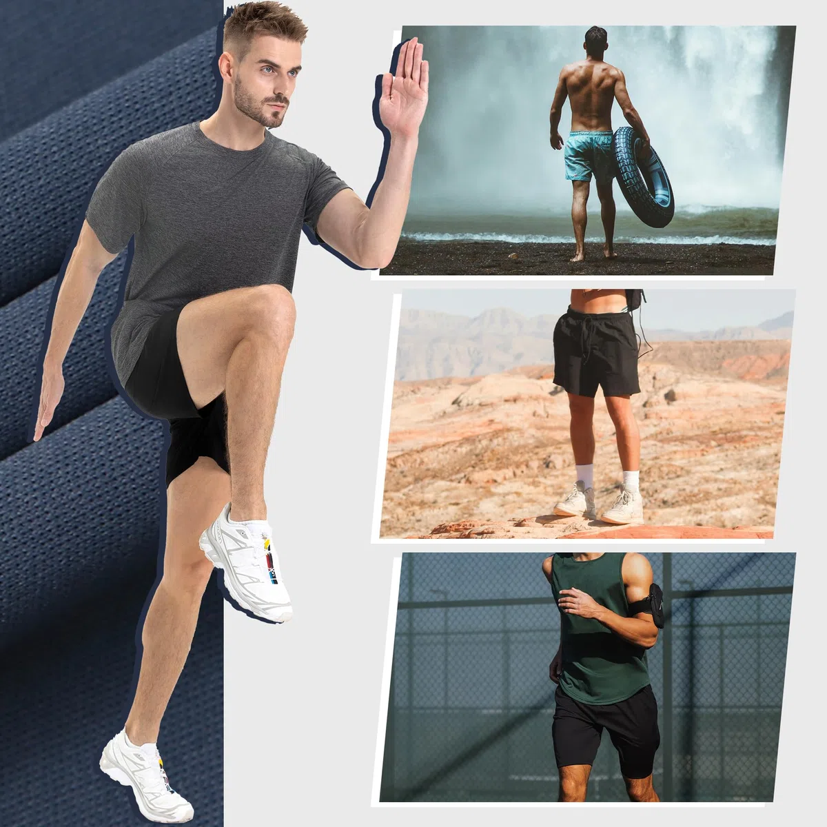 AKKQHH 5er-Pack Sporthose Herren Kurz Laufhose Kurze Hose mit Tasche Laufshorts Atmungsaktiv Schnell Trocknend Sportshorts Jogginghose Herren für Gym Sommer