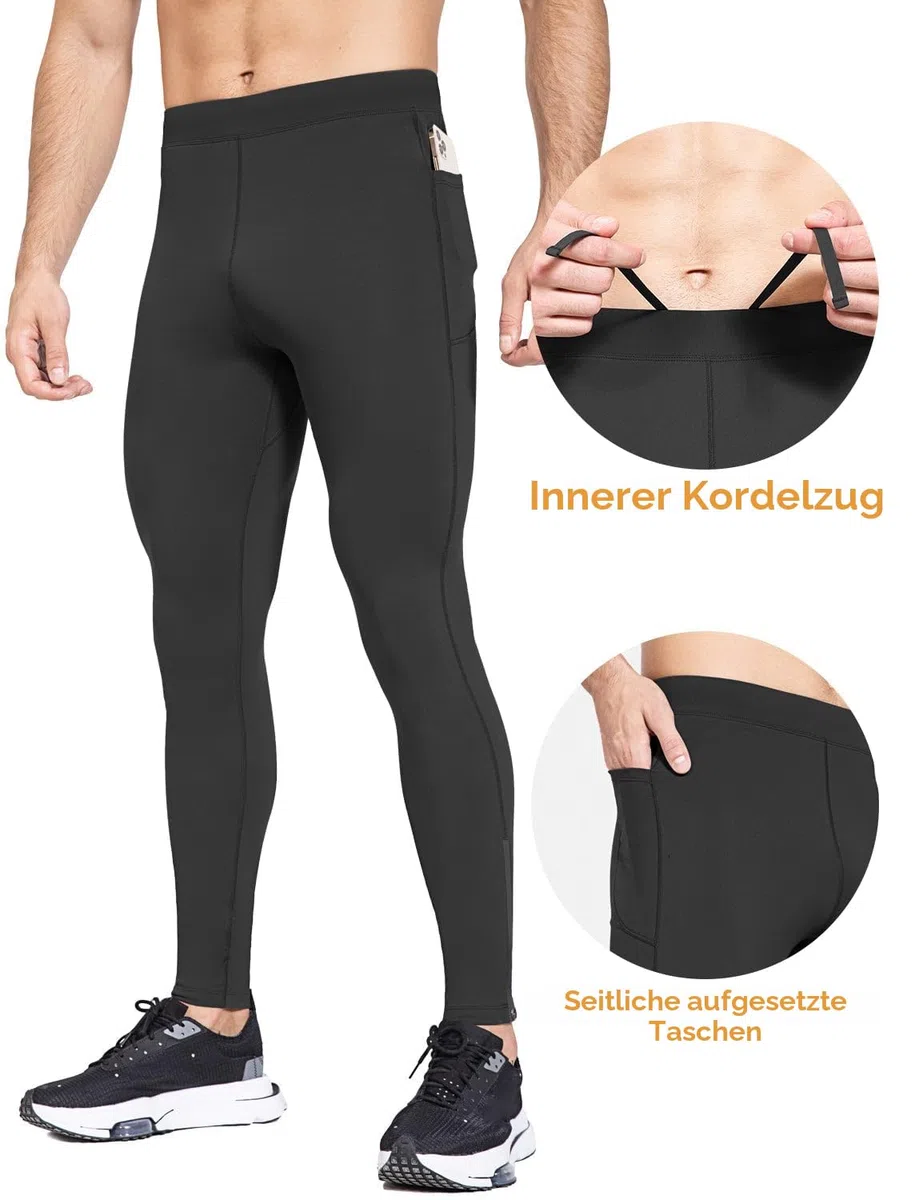 baleaf Themo Running Kompressionshosen Herren Sporthose Winter Trainingshose Atmungsaktiv Sport Leggings Laufhose Lang Tight
