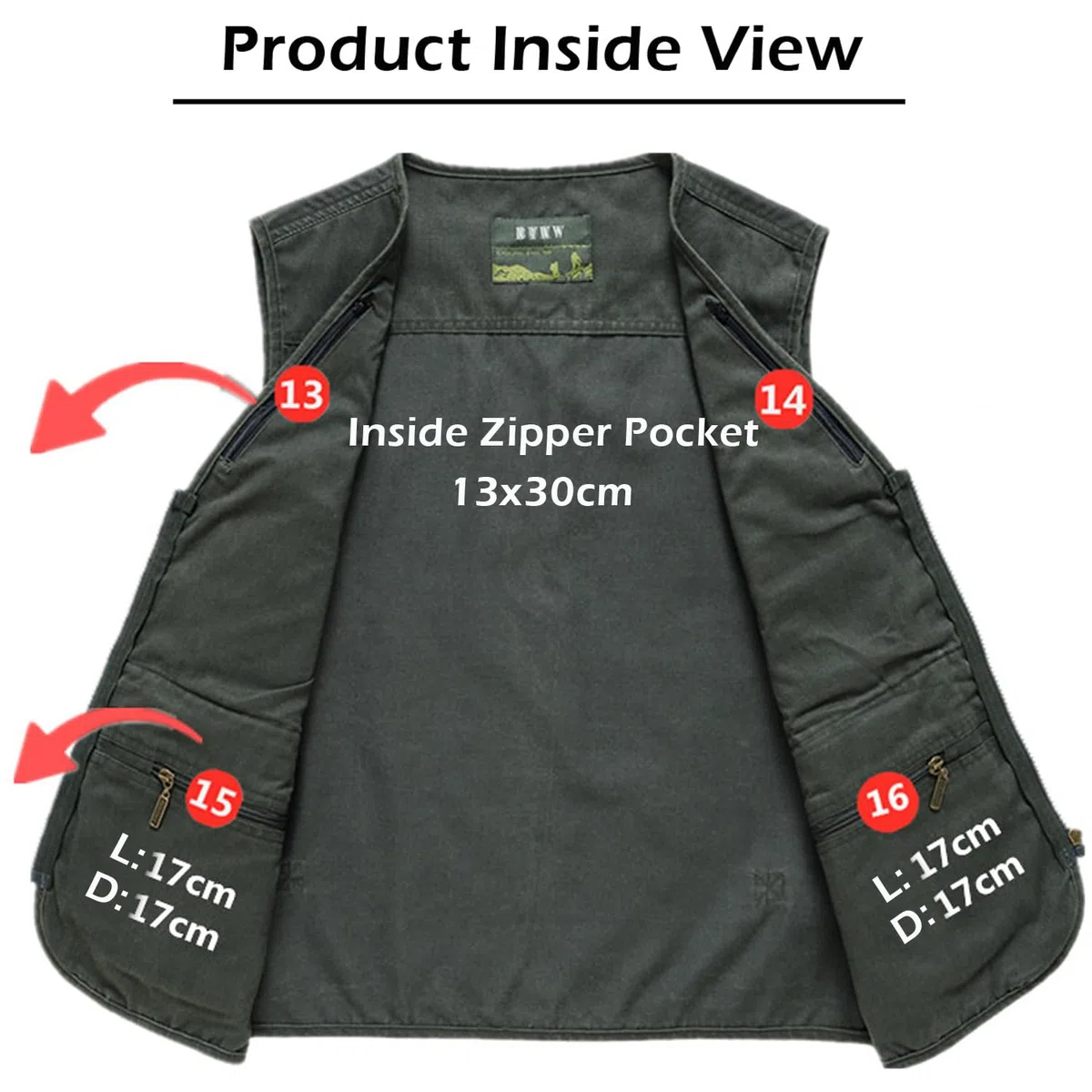 Herren Outdoor Casual Weste mit Vielen Taschen, Herren Sommer Multifunktions Ärmellos Baumwolle Weste Geeignet für Angeln Camping Jagd Fotografie Wandern