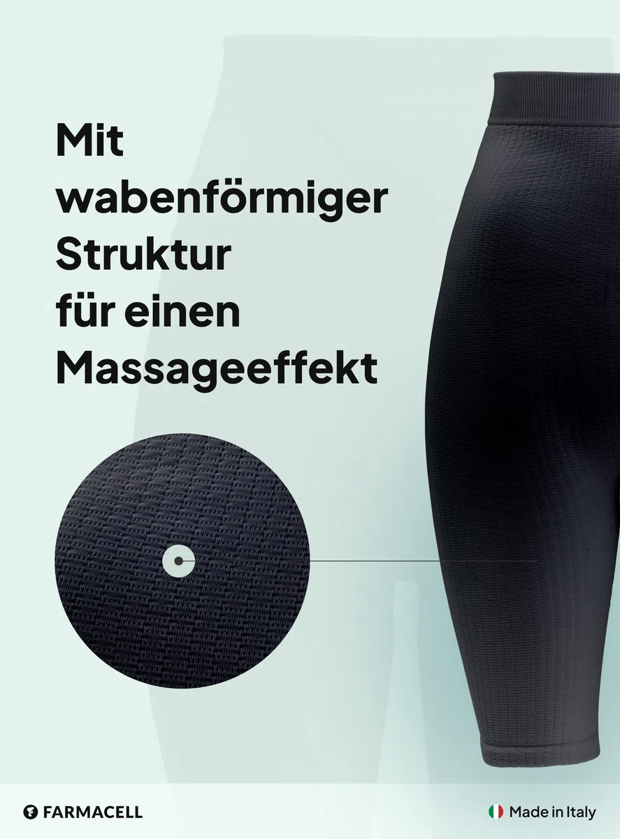 FarmaCell Anti-Cellulite Shorts Damen mit Mikromassage, Hoher Bund, Made in Italy, 113