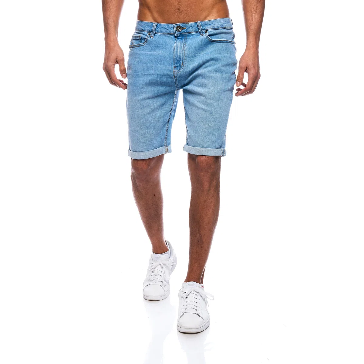 JEEL Herren Kurze Hosen - Slim-Fit Jeans-Shorts - 5-Pocket-Style - Stretch Herren-Shorts - Kurze Hose für Männer - Basic Washed