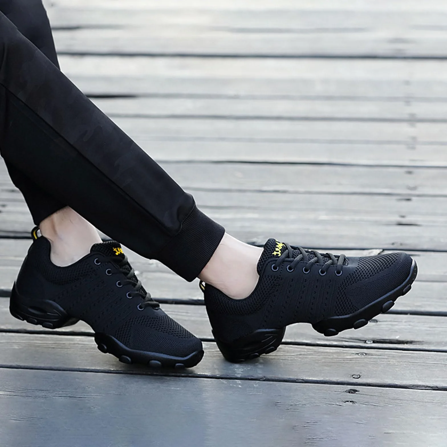 Tanzschuhe für Herren und Frauen - Latein, Line Dance Sneaker mit Geteilten Sohlen - Leicht, Atmungsaktiv für Sport, Wandern, Fitness, Modern, Jazz - Schnürschuhe