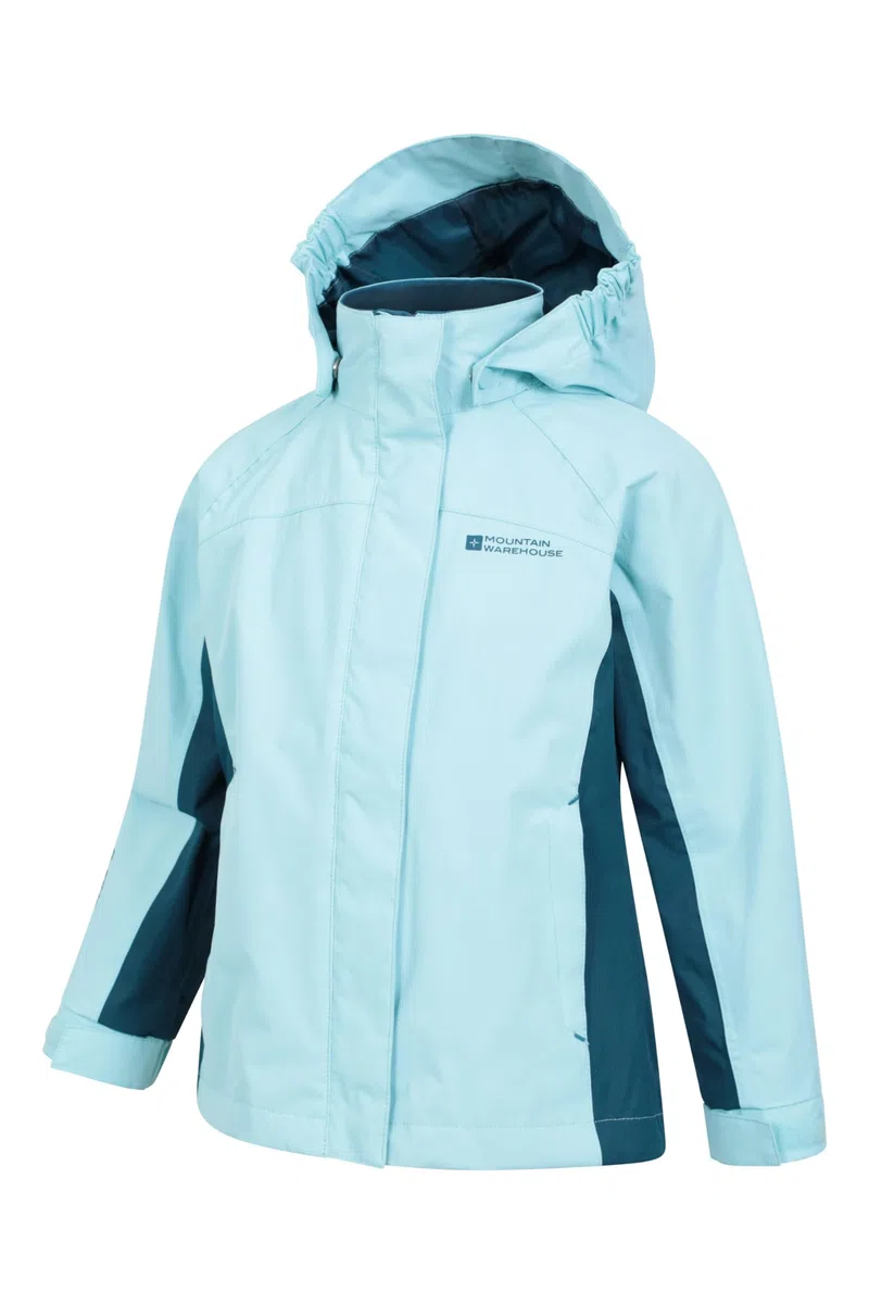 Mountain Warehouse Shelly II Kinderjacke - Wasserfest, versiegelte Nähte, Regenjacke mit verstellbare Bündchen, Taschen, Jungen und Mädchen - Frühling, Sommer