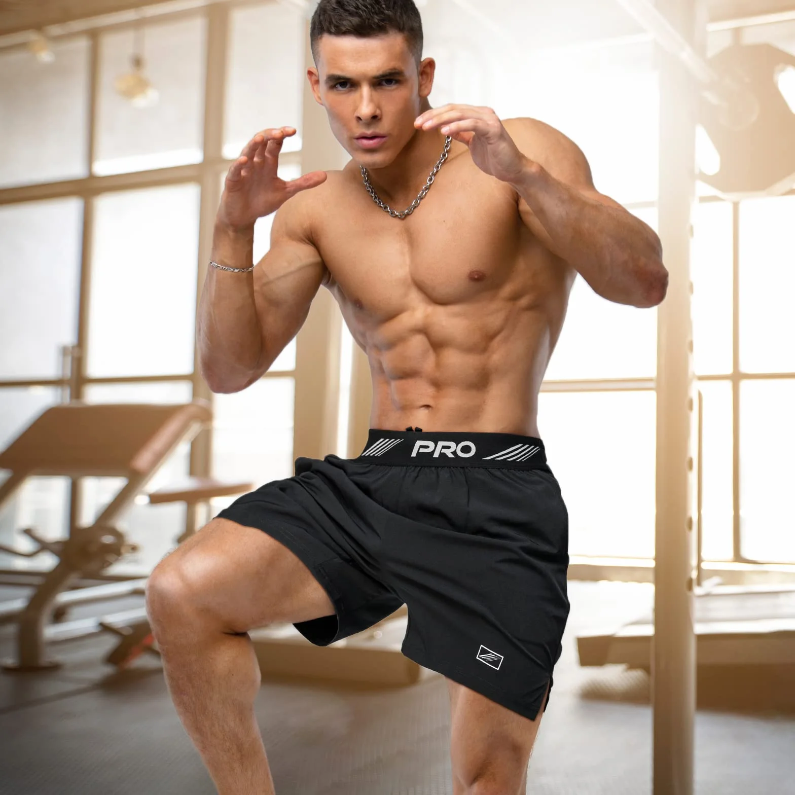 2er Pack 9" 5" Herren Sport Shorts Trainingsshorts Laufshorts Sporthose Laufhose Jogginghose Kurze Schnell Trocknend Reißverschlusstasche