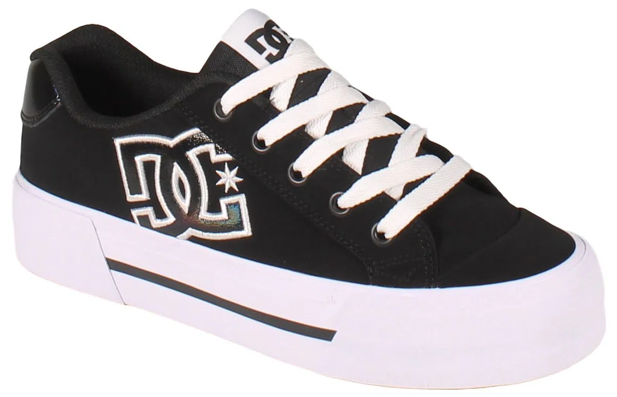 DC Chelsea Plateau-Skate-Schuh für Damen, Schwarz, 38.5 EU