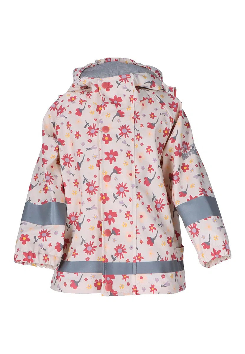 Sterntaler Baby Unisex Regenjacke Kinder Regenjacke Blumen - Regenjacke Kinder - Wasserdicht mit Reissverschluss und verschweißten Nähten - rosa