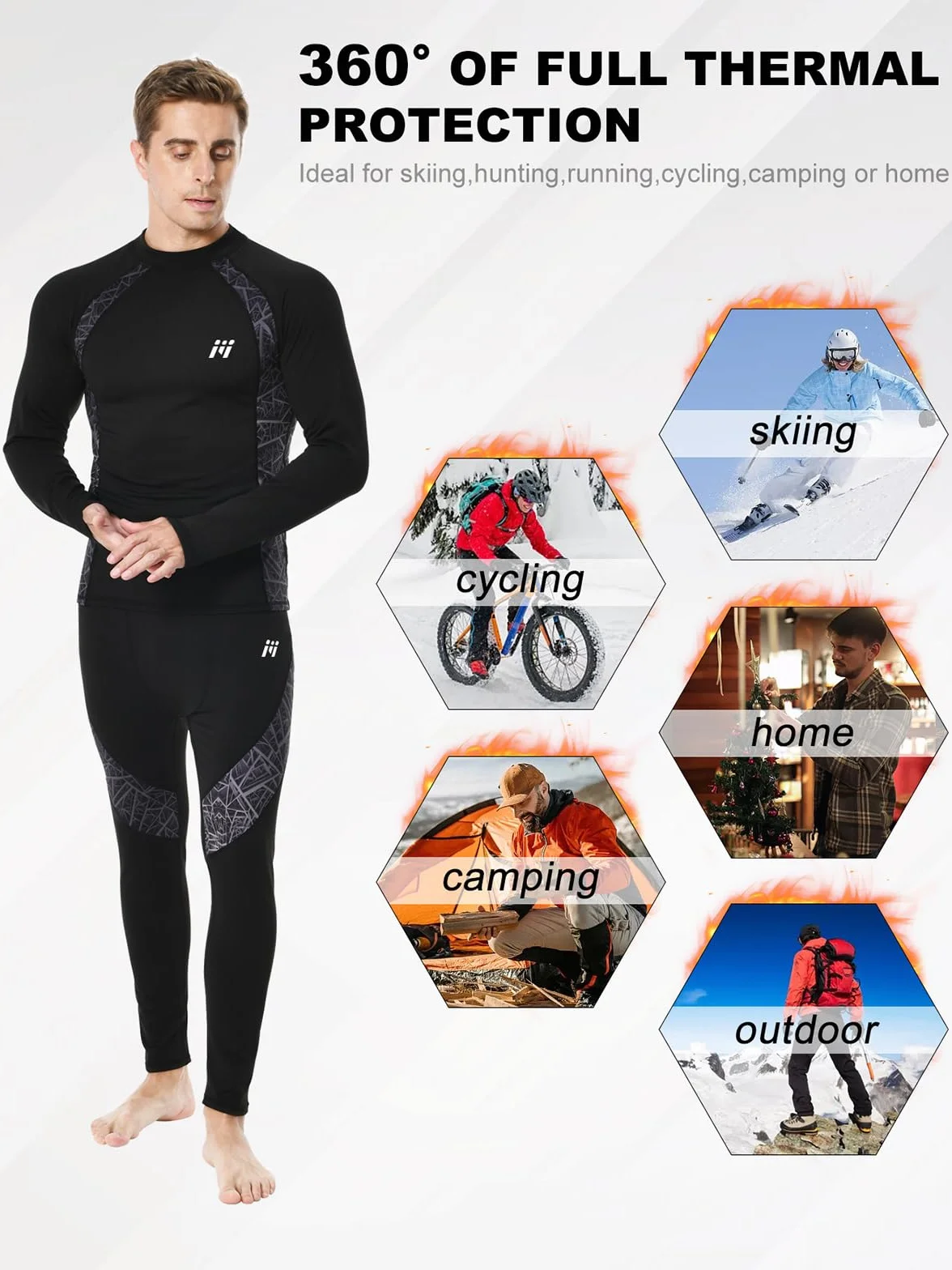 Herren Thermounterwäsche Herren Funktionsunterwäsche Atmungsaktiv Thermo Unterwäsche Baselayer-Set