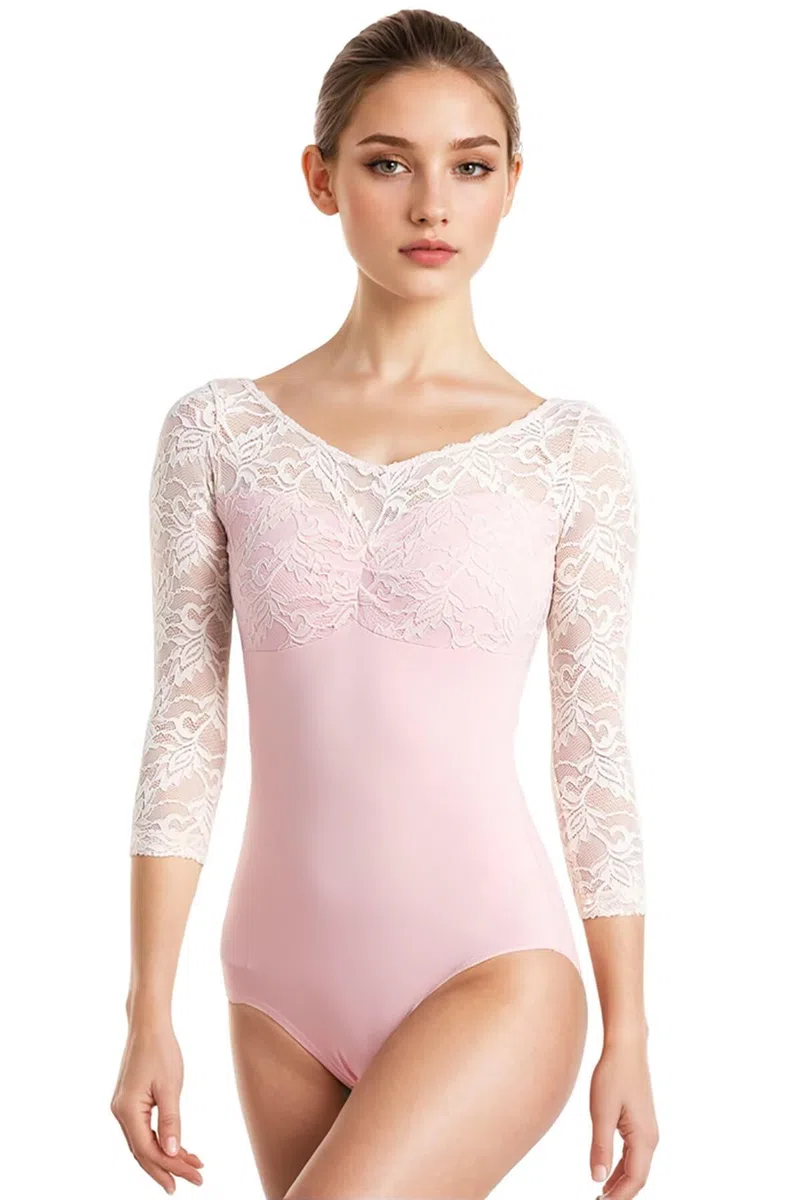 Ballett Body Damen,Erwachsene Langarm Spitze Ballett Trikot