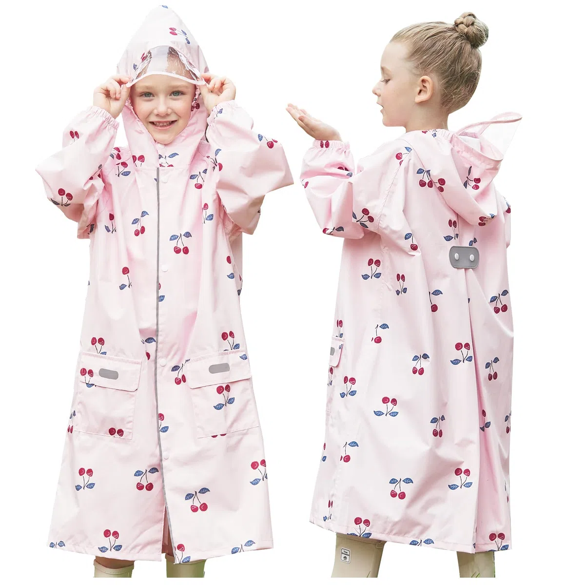Regenponcho Kinder Regenmantel Mädchen Kleinkind Regencape mit Kapuze Wasserdicht Regenjacke Outdoor für 2-12 Jahre