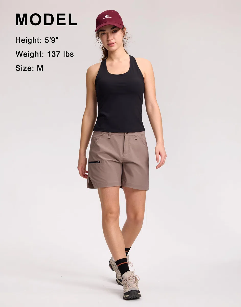 Pioneer Camp Wanderhose Damen Kurz Hose Shorts Damen Sporthose Bermuda Sommerhose,Schnelltrocknend Wasserabweisend,Wandern, Camping, Reisen, Angeln,Pendeln,Klettern