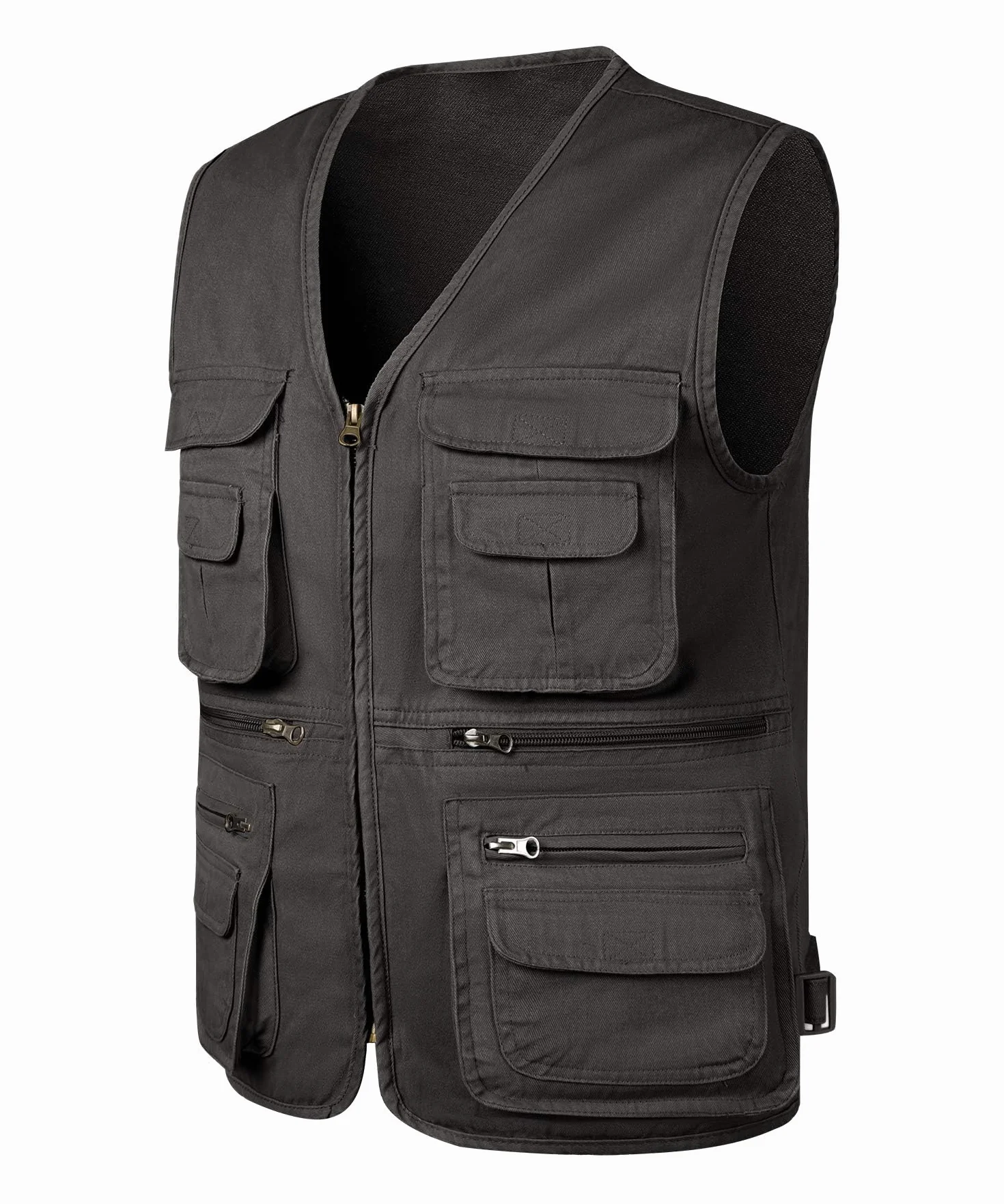 Herren Outdoor Weste Baumwolle Anglerweste Freizeit Jagd Trekking Wander Angler Camping Safari Weste Ärmellos Jacke mit vielen praktischen Taschen