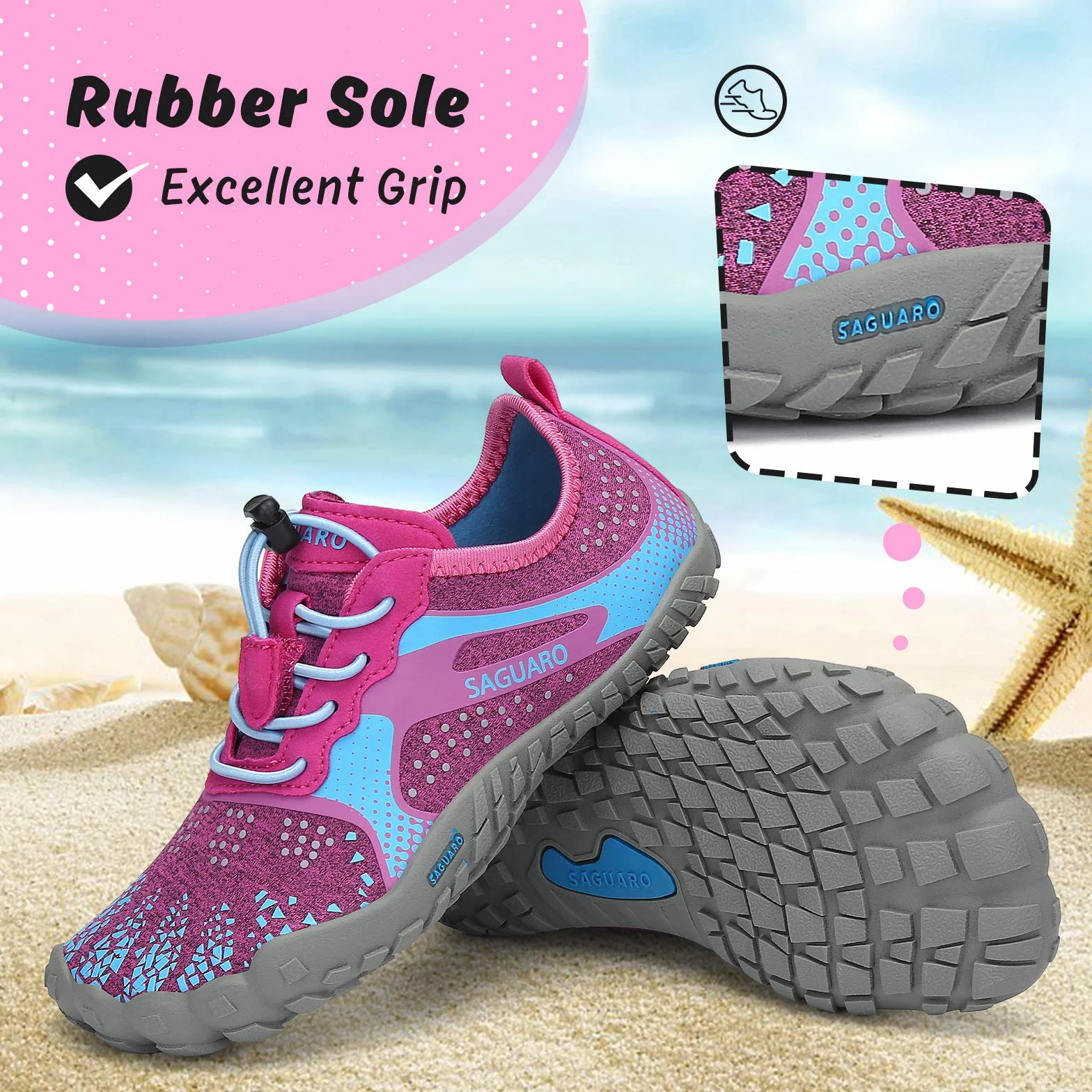 SAGUARO Unisex-Kinder Barfußschuhe Schnell Trocknend Wanderschuhe Leicht Laufschuhe Gr.24-36