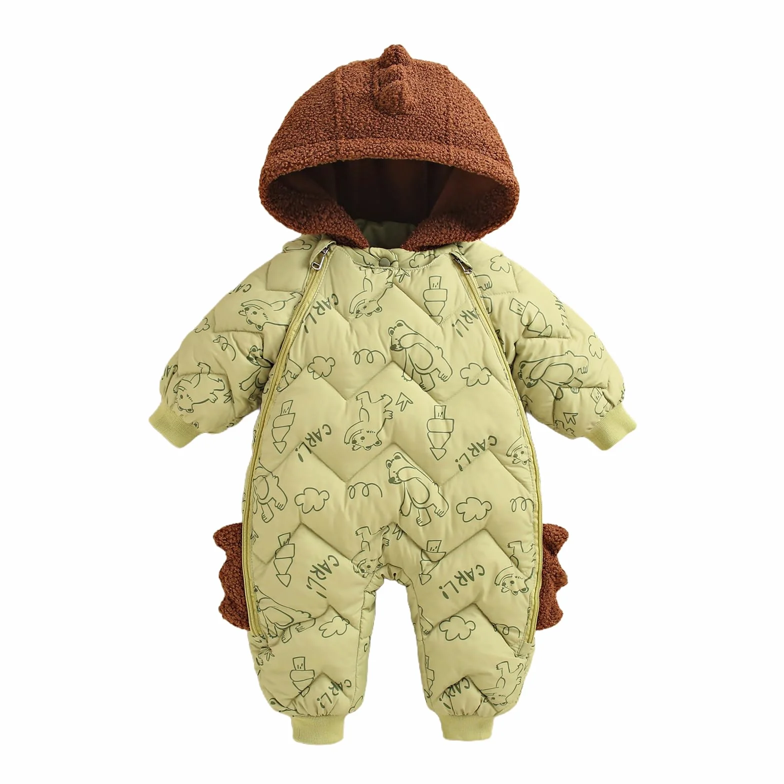 WYTbaby Baby Schneeanzug Winter Overall Mit Kapuze Dick Warm Strampler für Kleinkind Jungen Und Mädchen 6-24 Monate