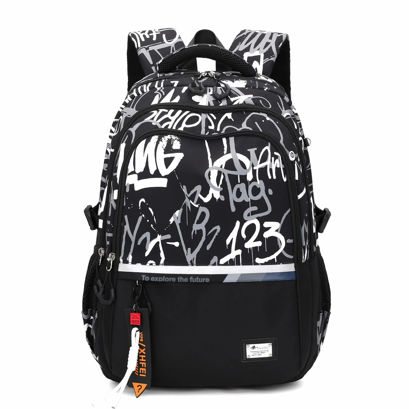 Amythe Schulrucksack Teenager Rucksack für Jungen - Wasserdichter Casual Daypack, Schulranzen Ideal für Schule, Reisen und Hochschulen, School Bag Schwarz