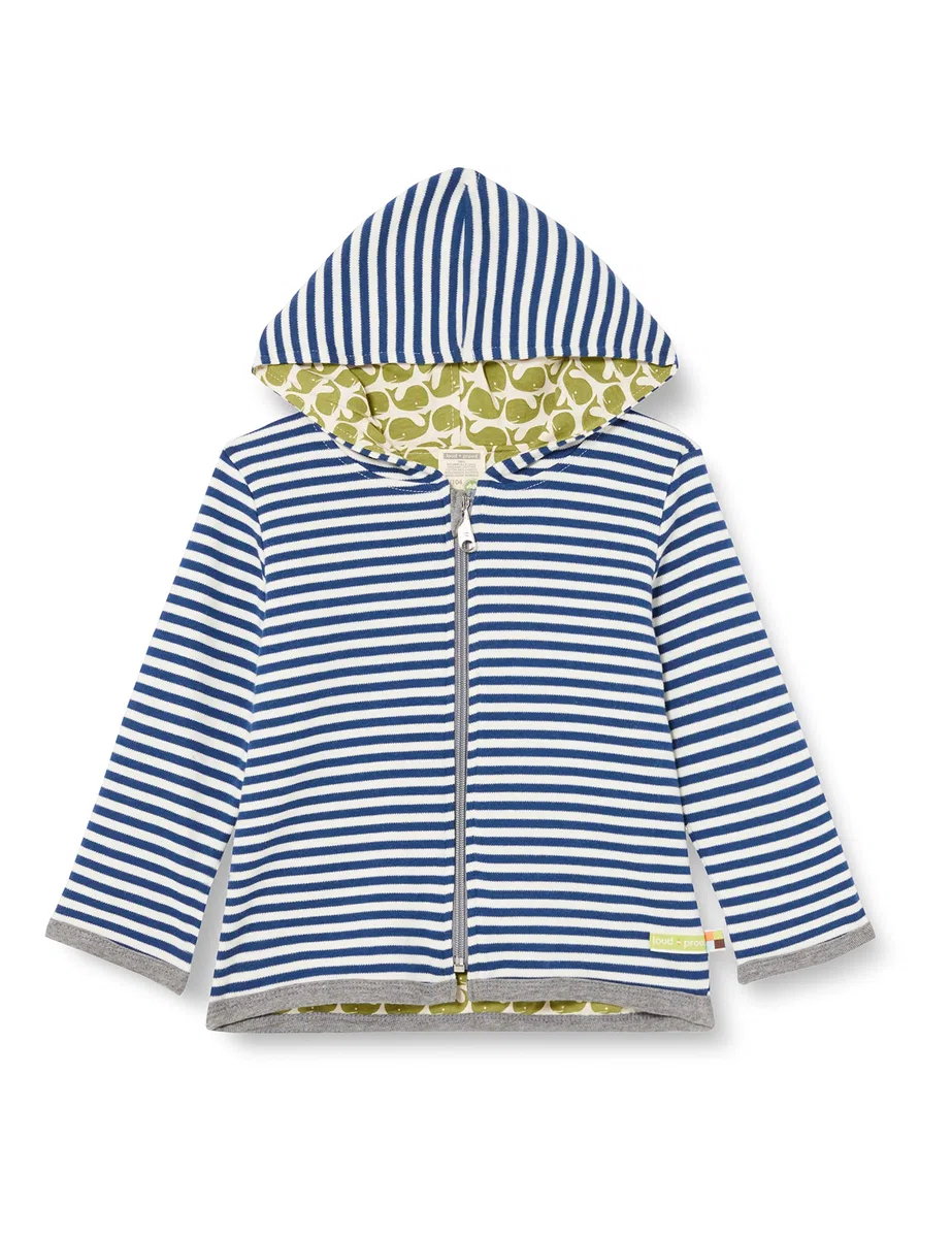 loud + proud Unisex Kinder Wendejacke Ringel, Gots Zertifiziert Wendejacke