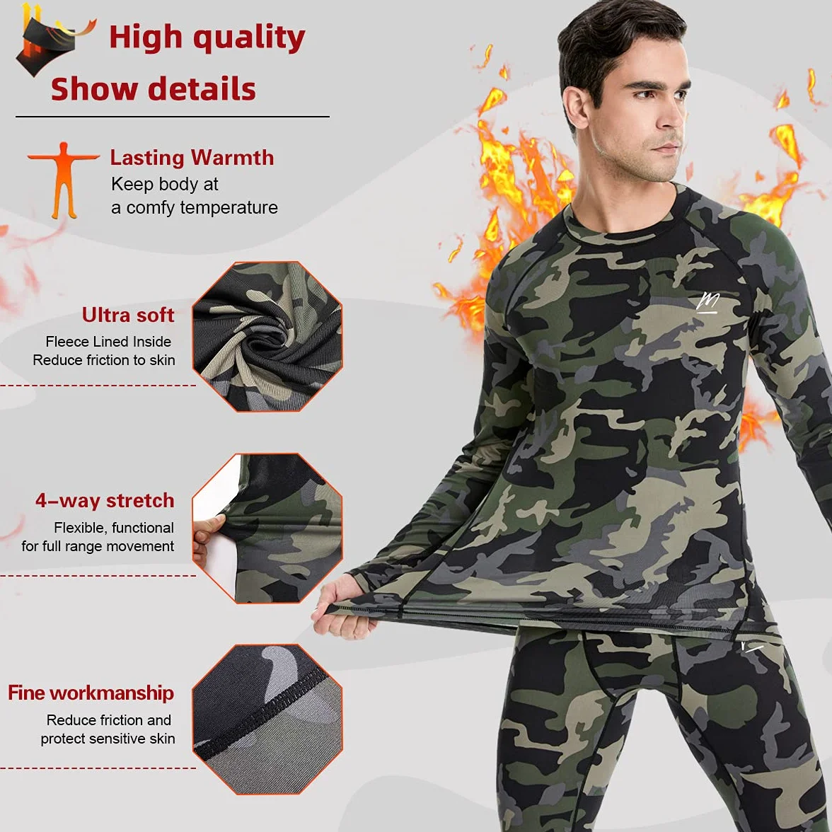 Thermounterwäsche Herren, Funktionsunterwäsche Set Funktionswäsche Atmungsaktiv Thermo Unterwäsche Thermowäsche Base Layer Radsport Laufen
