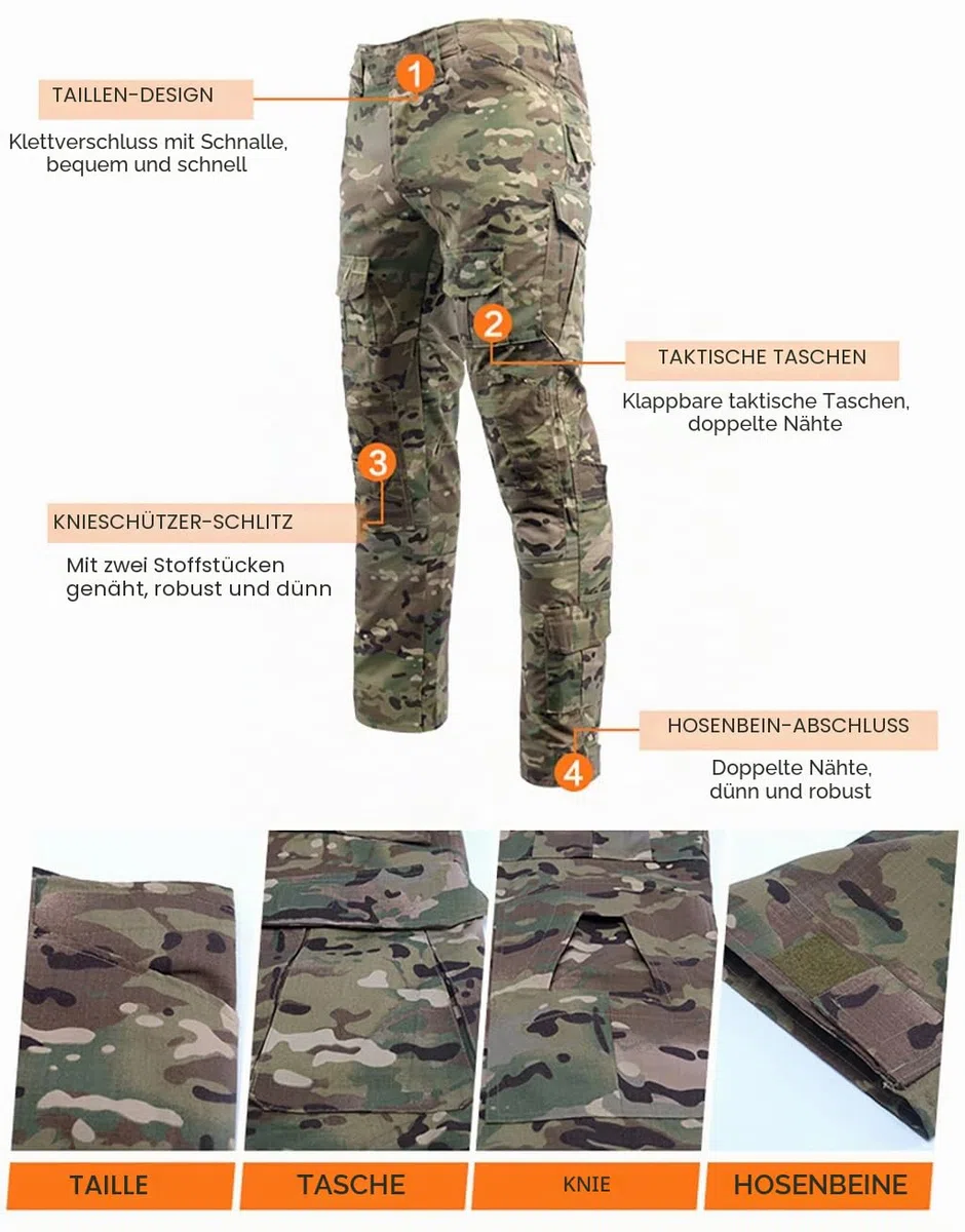 LANBAOSI Herren Paintball Anzug Anzug Kampfhemd und Hose Set Langarm Ripstop Kleidung BDU Jagd Militäruniform