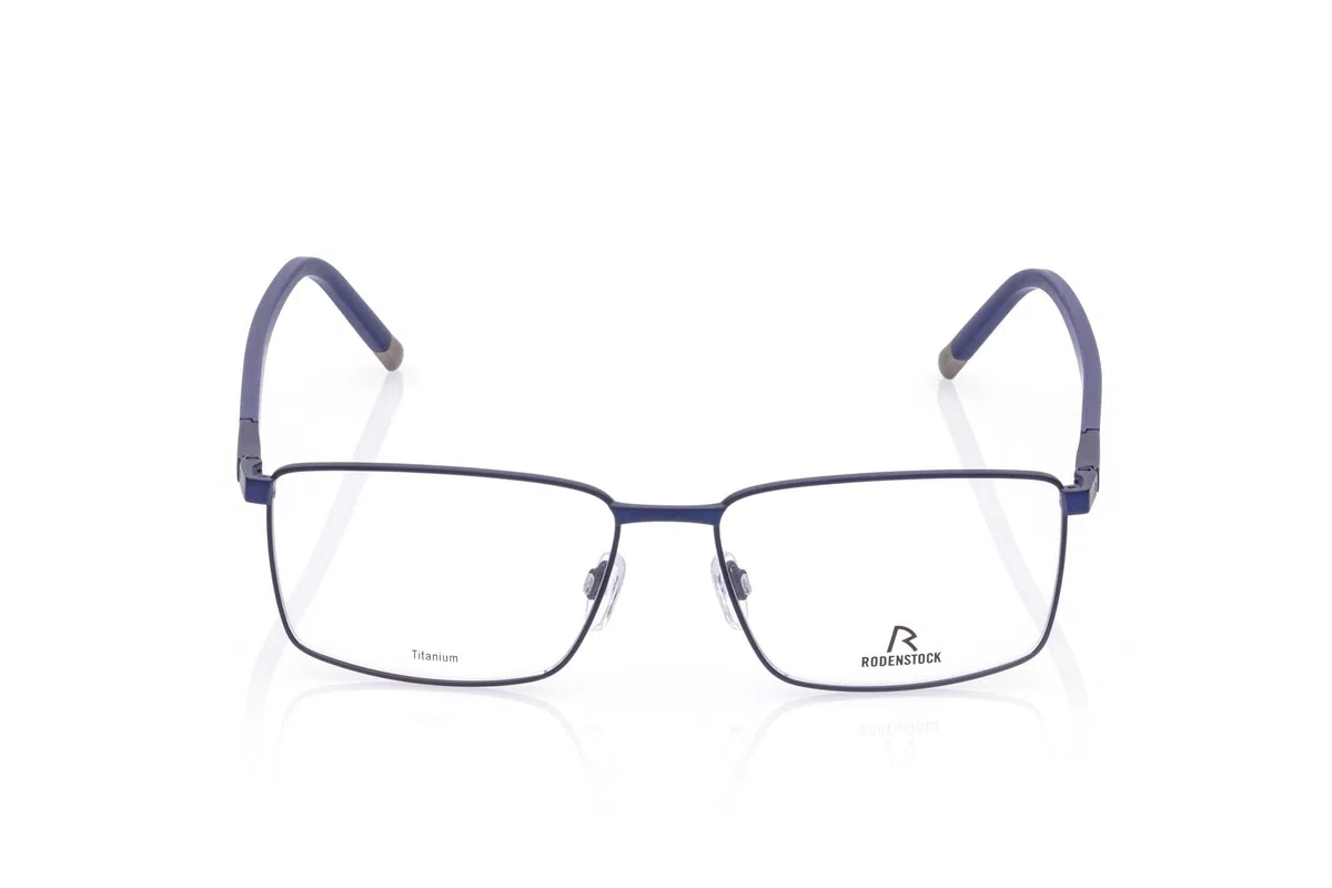 Rodenstock Brille mit Sehstärke für Herren optional mit Sonnenbrillentönung oder Blaulichtfilter, Quadratisch, gefertigt aus Metall & Kunststoff (inklusive Brillenetui)