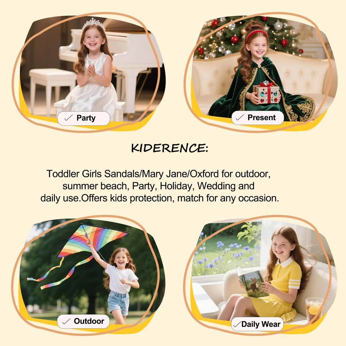 Kiderence Kleine Kleinkind Mädchen Kleid Schuhe Ballerina Ballett Wohnungen Kinder Mary Janes