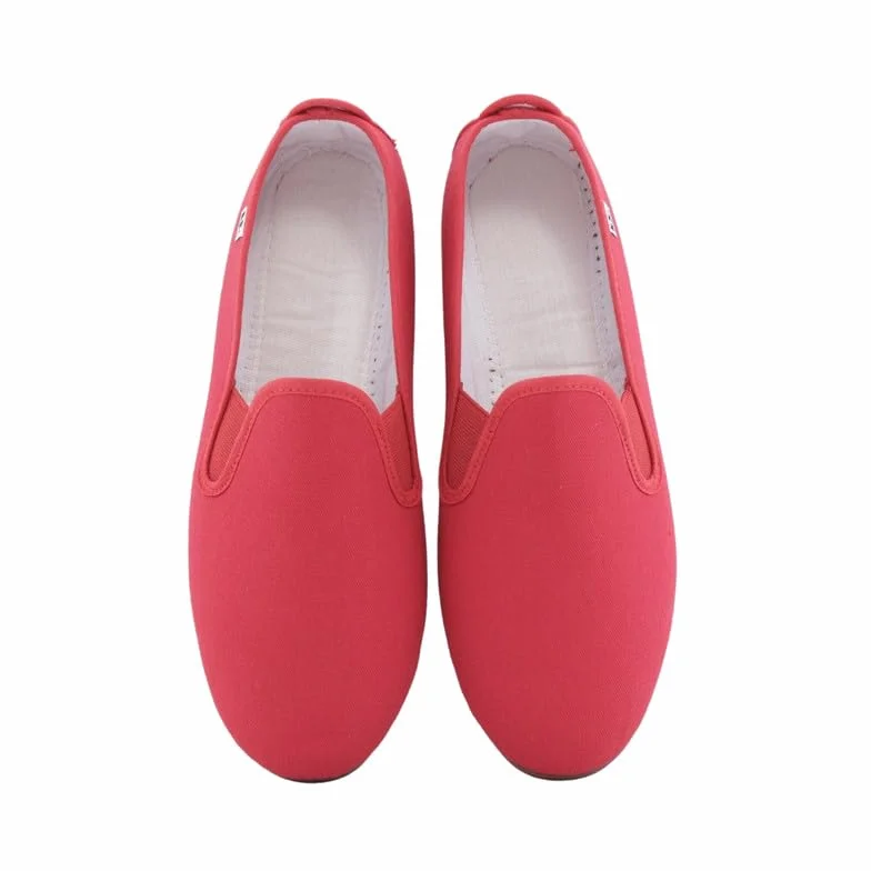 E55 - Kung-Fu Sneaker aus Segeltuch und Verschluss mit Gummizug, leicht und bequem mit flexibler Gummisohle, hergestellt in Spanien., rot, 45 EU