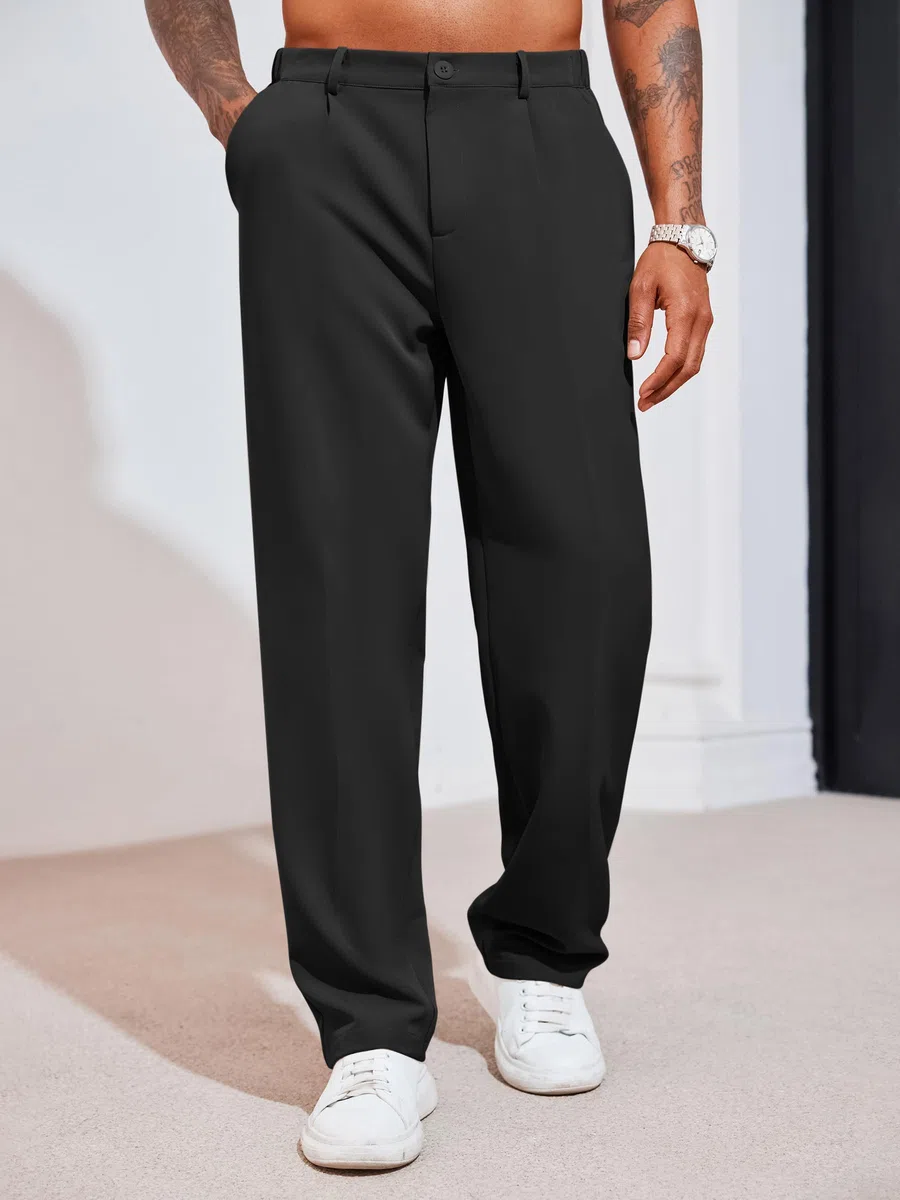 Runcati Herren Chino Hose Lockere Freizeithose Elegante Anzughose Stilvolle Stoffhose Männer Hosen für Business
