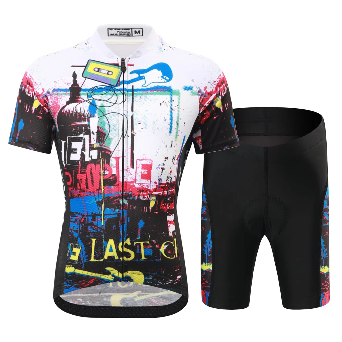 Jungen Radtrikot Set Kinder Mädchen Fahrrad Anzug Unisex Kurzarm Trikot+Radhose mit 3D Sitzpolster Atmungsaktiv Radsport Bekleidung