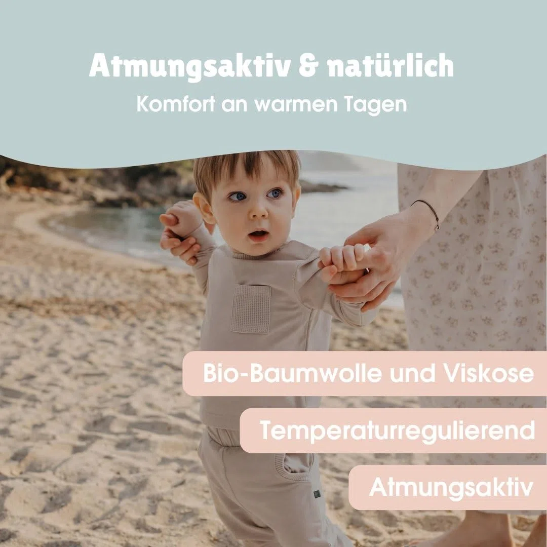 emma & noah UV-Hose für Babys & Kleinkinder, UPF 40+, geprüft nach DIN EN 13758, ohne Chemie, aus Bio-Baumwolle & Bambus-Viskose
