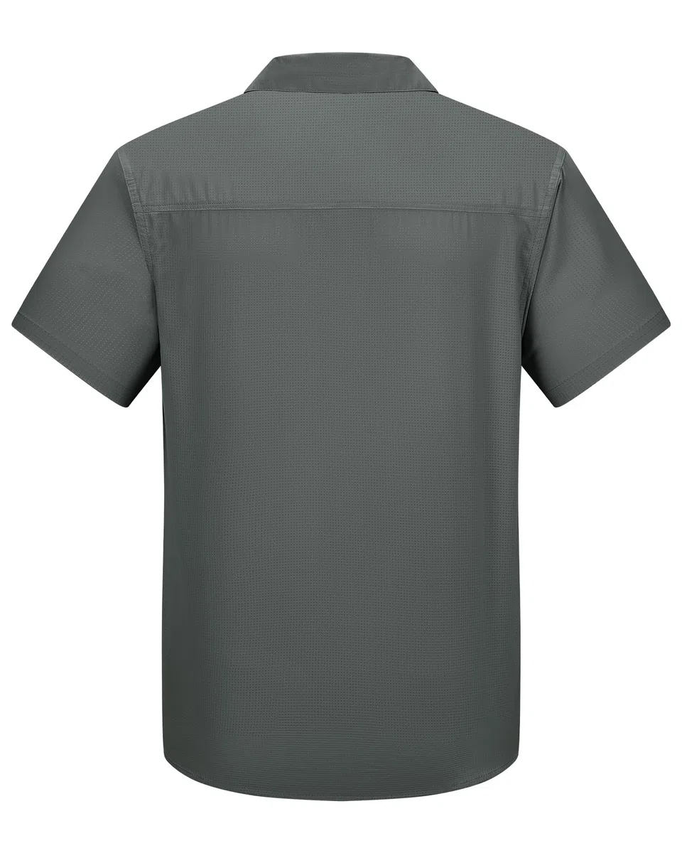 Outdoor Ventures Herren Hemd Kurzarm UV Schutz Freizeithemd Wasserdicht Schnelltrocknendes Funktionshemd zum Wandern, Angeln, Reise,Safari