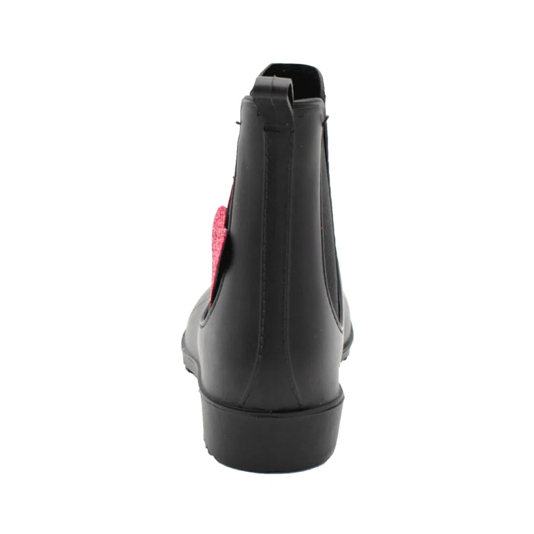 PFIFF 102663 Kinder Stiefelette „Lucky“, wasserdichte Gummistiefel, Schwarz, 30-35