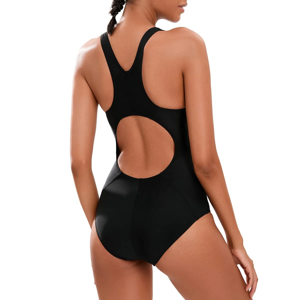 Veranobreeze Damen Sport Badeanzug Racerback Schwarz Sport Bademode