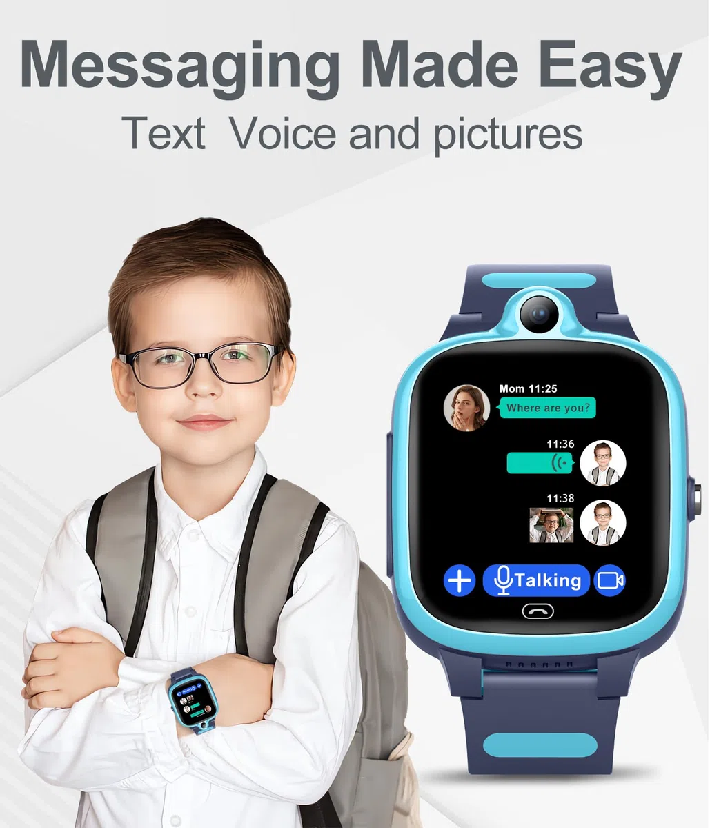 4G Smartwatch Kinder GPS Tracker Uhr Telefon WLAN Wasserdichter Echtzeit-Position Videoanrufnachricht Schrittzähler Geofence SOS Anti-Lost für die frühkindliche Bildung Kinder GPS Uhr