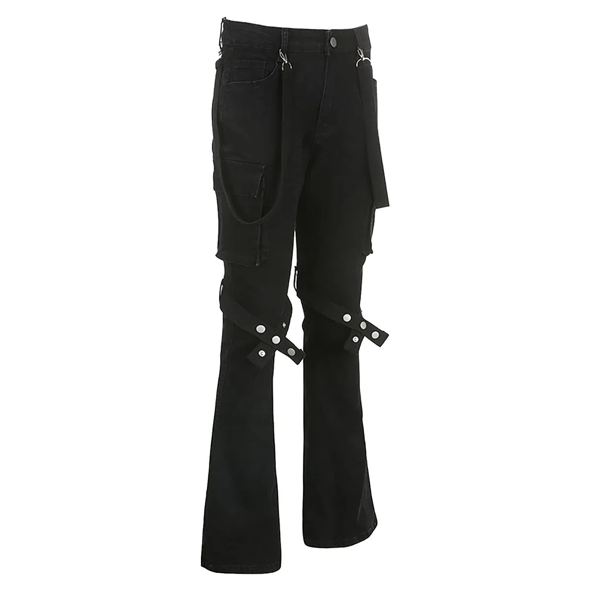 Gothic Hose Damen Schwarz ,Punk Hose Damen,Jeanshose Damen High Waist Cargohose Baggy Steampunk Retro Mittelalter Hose Jeans Lose Cargo Hosen Track Pants Streetwear Party Halloween Karneval Kleidung