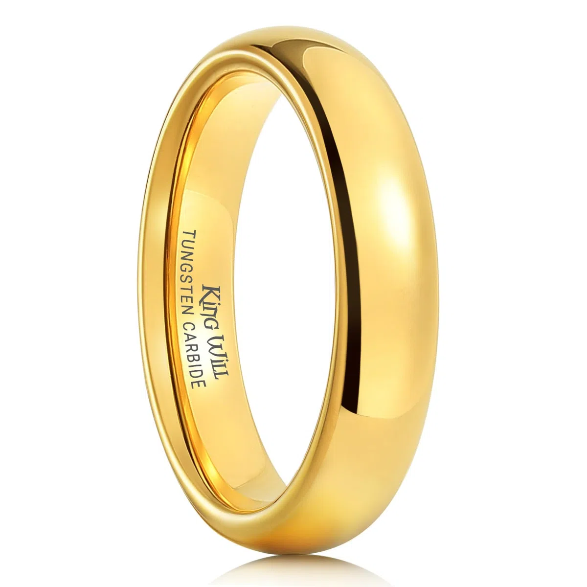 King Will GLORY Herren 4mm/6mm/8mm Wolframkarbid Ring Ehering - Gold/Roségold plattiert, hochglanzpoliert, komfortabel, gewölbt