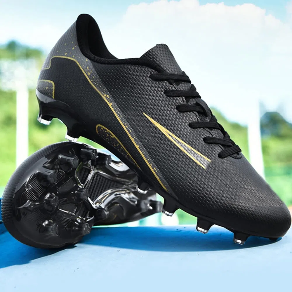 Damen Fußballschuhe Professionelle Fussballschuhe Jugendliche Herren Outdoor Athletics Fußball Stiefel AG Wettkampf Trainingsschuhe Unisex Schwarz 41 EU