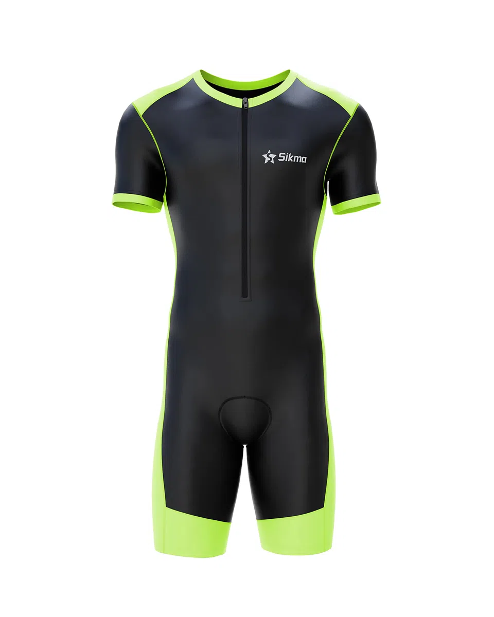 Sikma Mens Cycling Skinsuit Padded One Piece Trisuit Bike Top Short