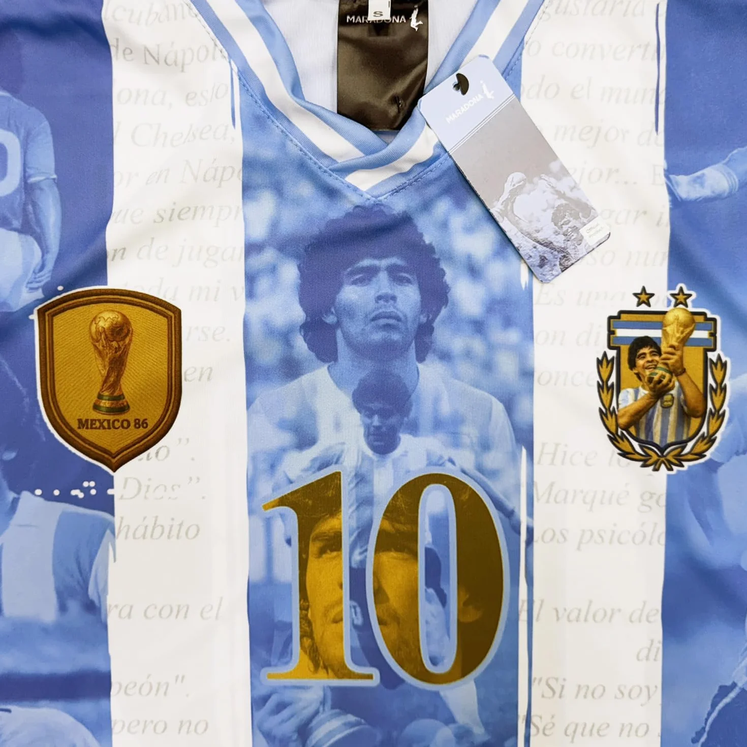 Soul up Fußballtrikot Diego Armando Maradona - EL Pibe de ORO. Offizielle Replica. Argentinien Trikot für Herren und Jungen.