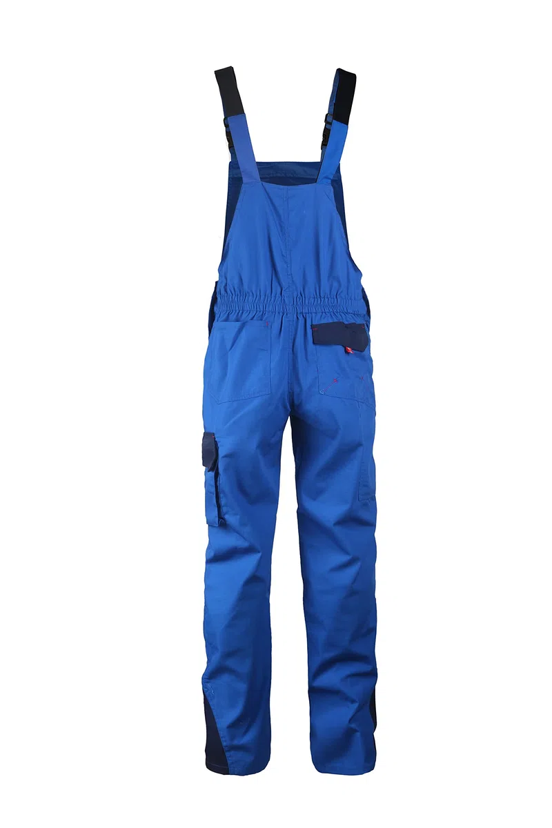 Stenso Prisma Arbeitshosen Männer Latzhose Herren Arbeitshose aus Ripstop - Leichtes und Verschleißfestes Material, Arbeitslatzhose Herren mit Cargotasche, Elastische Taille Königsblau EU58