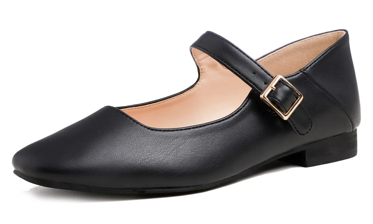 Feversole Mary Jane Halbschuhe,Flach Freizeit Tanzschuhe