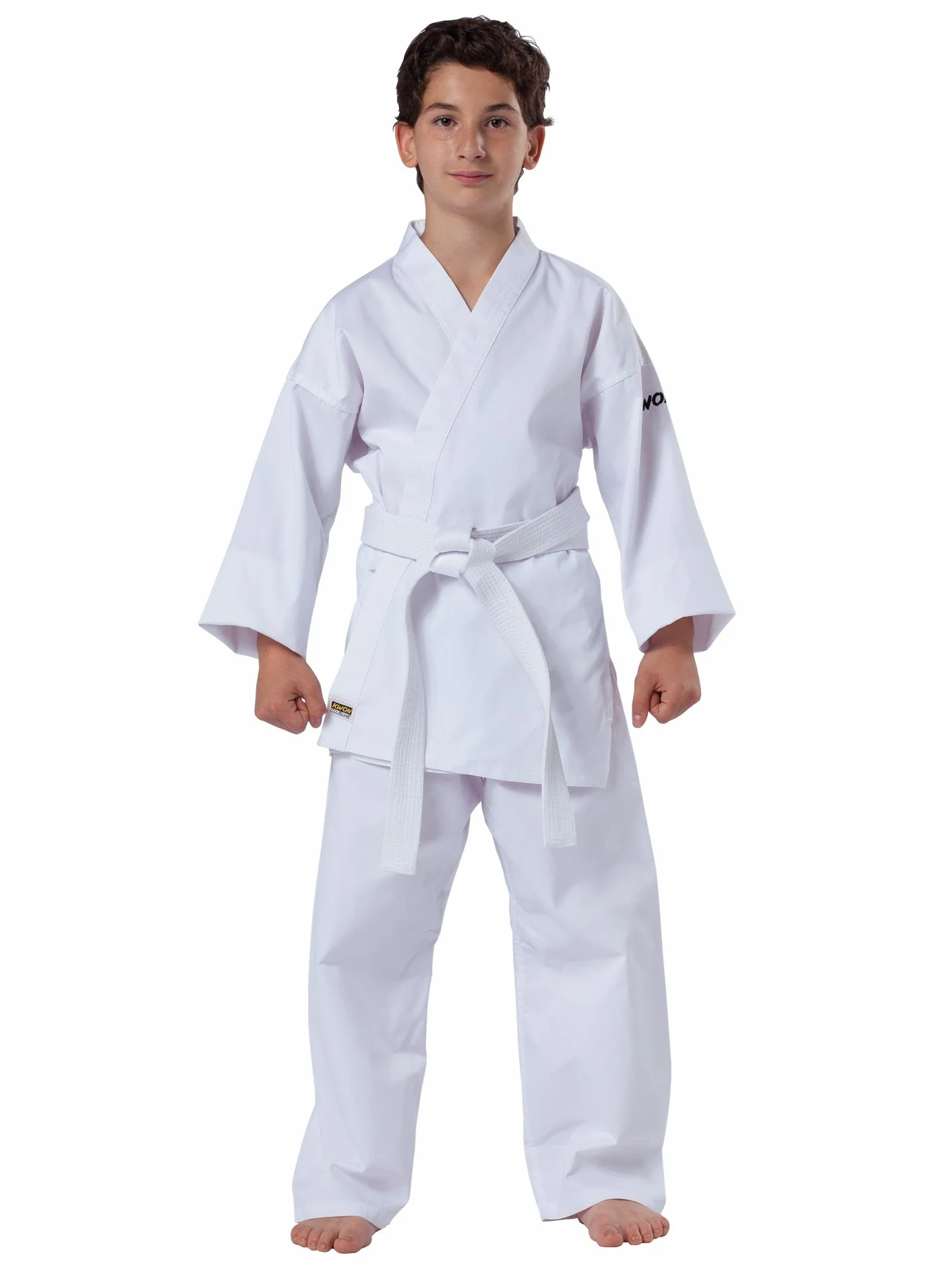 Kwon Unisex Kinder Kampfsportanzug Karate Basic Anzug, Weiß, 140 EU & Unisex Kinder Kampfsportanzug Karate Basic Anzug, Weiß, 120 EU