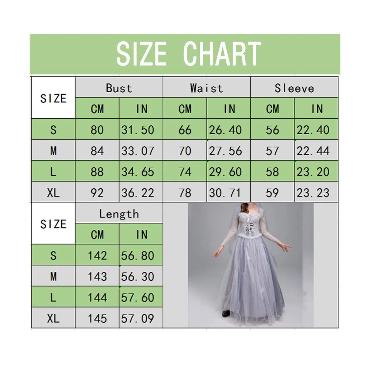 Generisch Halloween Kostüm Damen Vintage Schön Frauen Langarm Lace O Neck 2pices Set Cosplay Retro Kleid Great Maxi Vintage für Cosplay Kleid mit Schal Bekleidung für Cosplay Bühne Performance Party