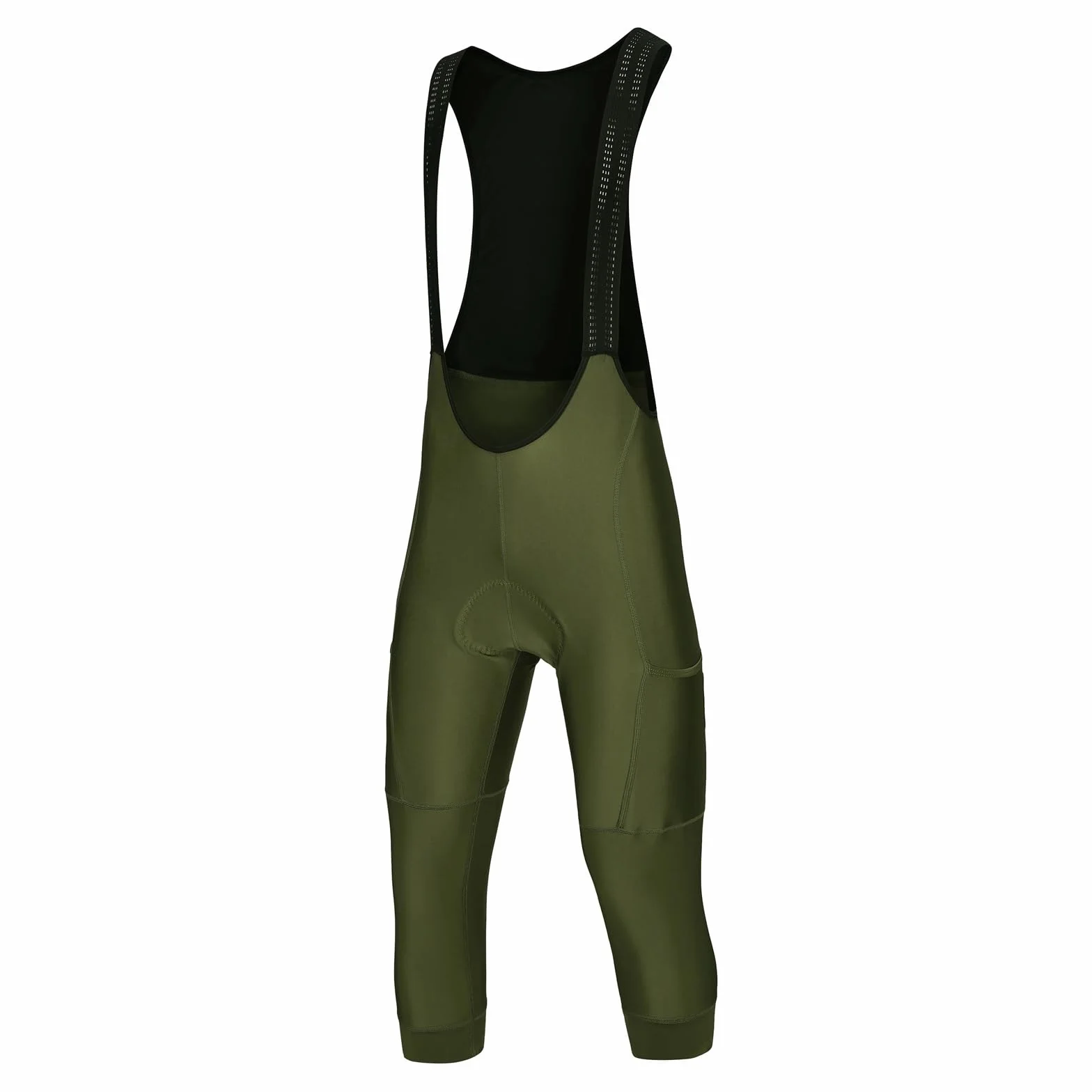 Radsport TräGerhose Männer 2 Taschen 3/4 Radfahren Trägerhose Sommer Frühling Herbst Fahrrad Hosen Bike Pns Kleidung Hosen(Black,L)