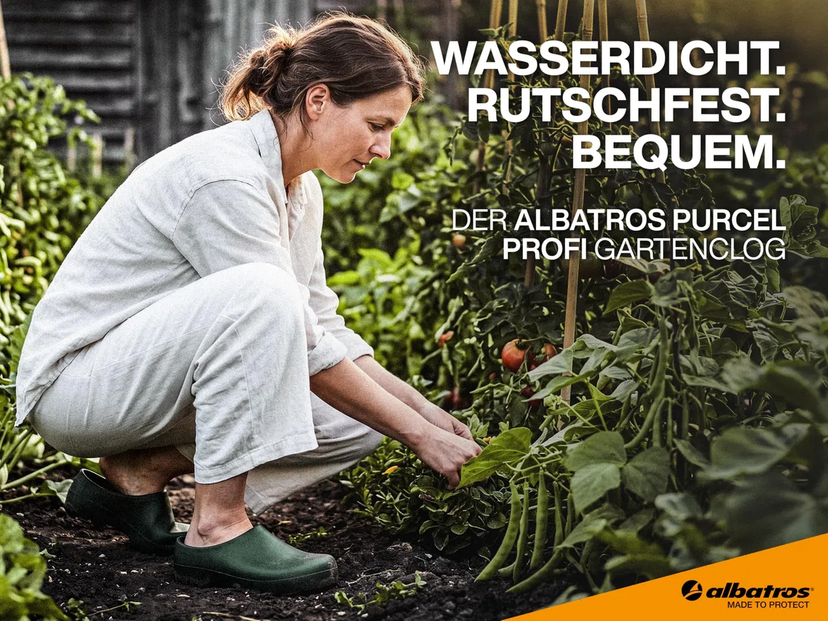 ALBATROS PURCEL Profi Gartenclogs – wasserdichte Damen & Herren Clogs & Pantoletten für Garten, Arbeit & Zuhause – rutschfeste Gartenschuhe mit anatomischem Kork-Fußbett