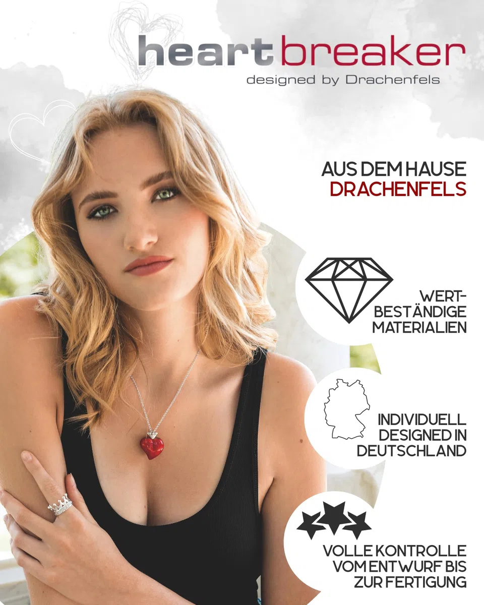 Heartbreaker Chamäleon Anhänger I Edler Kettenanhänger aus 925 Sterling Silber I Nickelfreier Silber-Anhänger mit Brandlack veredelt I In Goldschmiedequalität gefertigt I LD CH 31