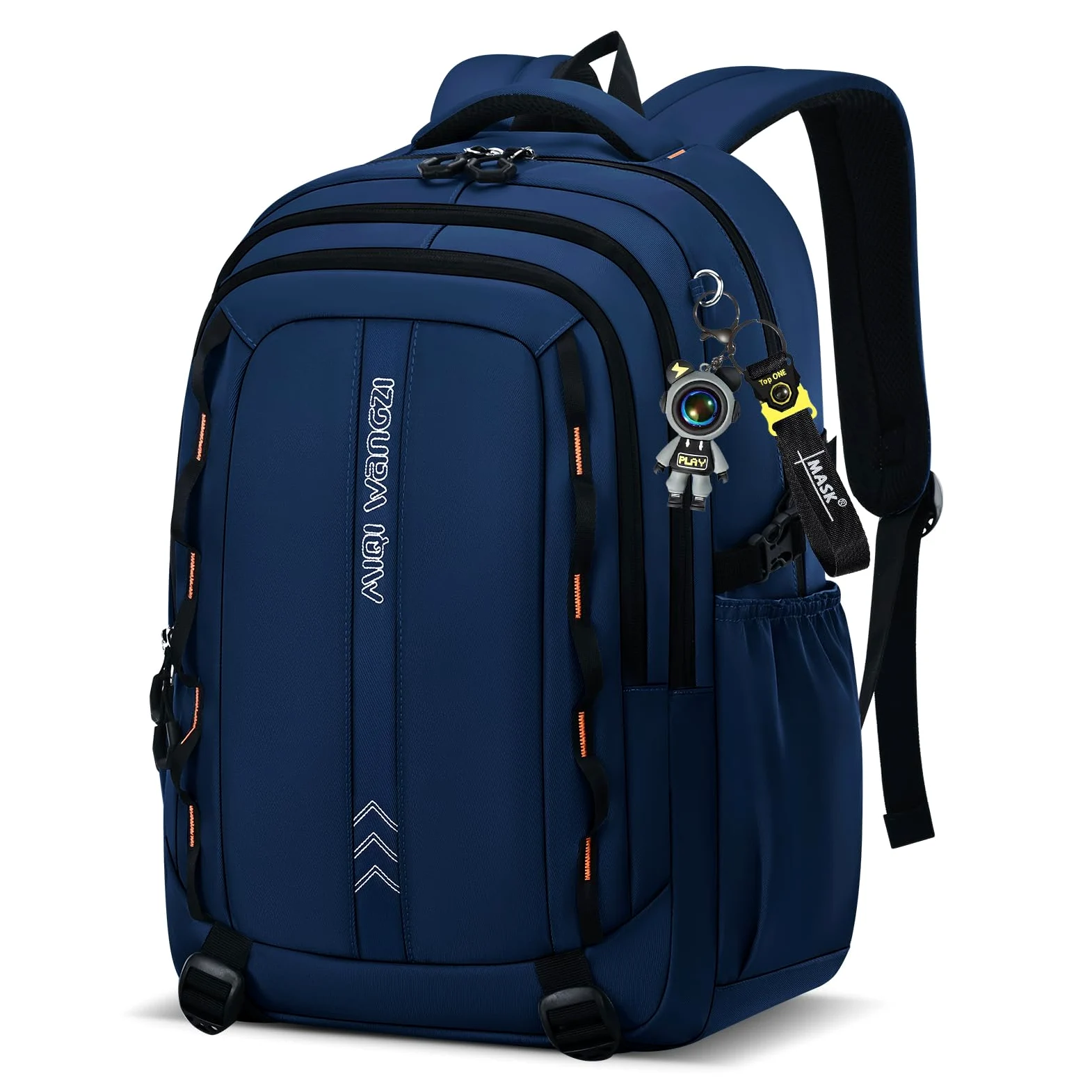 Amythe Schulrucksack Jungen Teenager - Wasserdichter Leichter 35L Großer Rucksack für Gymnasium mit 15,6 Zoll Laptopfach und Trolley-Gurt - Ideal für Schule und Reisen, Blau